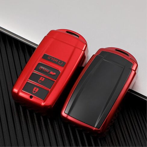 لحقيبة غطاء Acura Key fob، مع سلسلة مفاتيح تناسب MDX RDX RLX ILX TLX ملحقات السيارة الذكية عن بعد، حافظة مفاتيح ناعمة من مادة TPU، 4 أزرار (أحمر) in Saudi Arabia