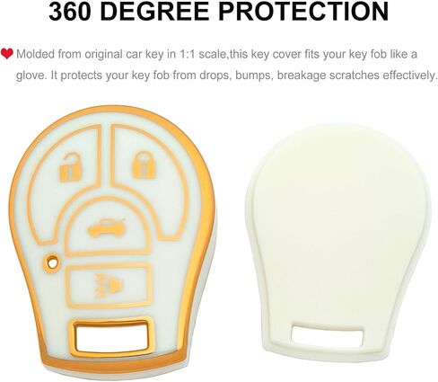 TPU Key Fob Cover fits for Nissan Sentra 2013 2014 2015 Car Key Fob Case for Rogue 2008-2015/Versa 2007-2015/Armada 2004-2015/Quest/Murano/Infiniti FX35 FX45 CWTWB1U816 (for Nissan A) in Saudi Arabia