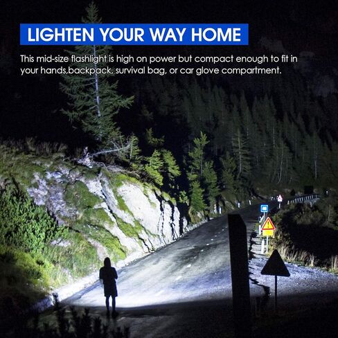RECHOO Flashlights High Lumens 2 Pack, Super Bright 2000 Lumens Flash Light with 3 Modes, Zoomable, Water Resistant Led Flashlights for Home, Emergency, Camping, Hiking in Saudi Arabia