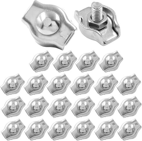 12Pcs M5 Simplex Clamps Wire Rope Clip Cable Clamps - 304 Stainless Steel - Single Bolt Cable Clips Clamp Fastener for 3/16 Inch Diameter Wire Rope in Saudi Arabia