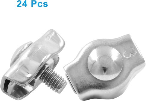 12Pcs M5 Simplex Clamps Wire Rope Clip Cable Clamps - 304 Stainless Steel - Single Bolt Cable Clips Clamp Fastener for 3/16 Inch Diameter Wire Rope in Saudi Arabia