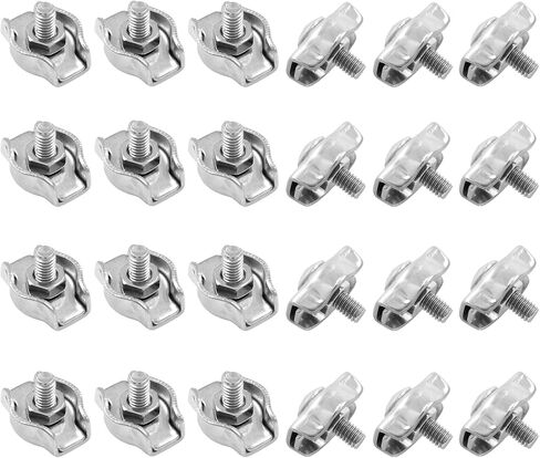 12Pcs M5 Simplex Clamps Wire Rope Clip Cable Clamps - 304 Stainless Steel - Single Bolt Cable Clips Clamp Fastener for 3/16 Inch Diameter Wire Rope in Saudi Arabia