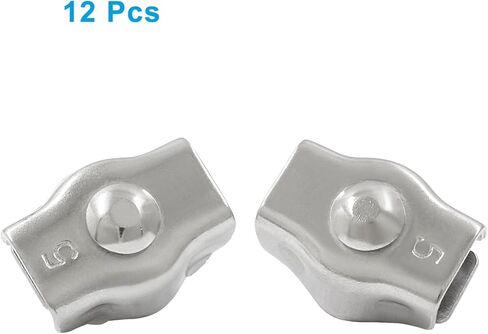 12Pcs M5 Simplex Clamps Wire Rope Clip Cable Clamps - 304 Stainless Steel - Single Bolt Cable Clips Clamp Fastener for 3/16 Inch Diameter Wire Rope in Kuwait