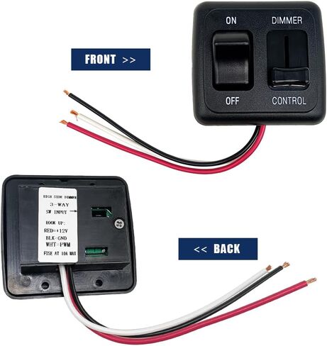 مفتاح تبديل RV 12V DC مع تحكم عالي الجانب في الإضاءة الخافتة لهالوجين LED قابل للتعتيم، ساطع - RV، السيارات، الشاحنات، البحرية، وإضاءة الشريط in Kuwait