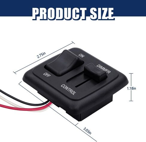مفتاح تبديل RV 12V DC مع تحكم عالي الجانب في الإضاءة الخافتة لهالوجين LED قابل للتعتيم، ساطع - RV، السيارات، الشاحنات، البحرية، وإضاءة الشريط in Kuwait