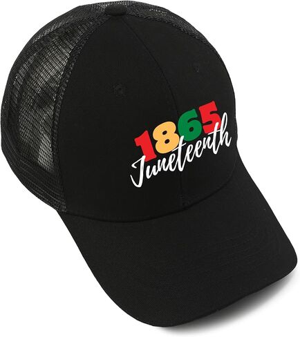 Juneteenth ديكورات قبعات سائقي الشاحنات السوداء للرجال والنساء قبعة يوم الحرية للاحتفال بعام 1865 قبعة بيسبول ذات تاريخ أسود in Kuwait