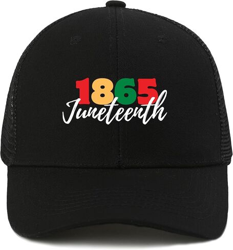 Juneteenth ديكورات قبعات سائقي الشاحنات السوداء للرجال والنساء قبعة يوم الحرية للاحتفال بعام 1865 قبعة بيسبول ذات تاريخ أسود in Kuwait