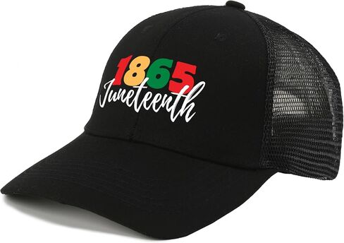 Juneteenth ديكورات قبعات سائقي الشاحنات السوداء للرجال والنساء قبعة يوم الحرية للاحتفال بعام 1865 قبعة بيسبول ذات تاريخ أسود in Kuwait