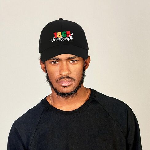 Juneteenth ديكورات قبعات سائقي الشاحنات السوداء للرجال والنساء قبعة يوم الحرية للاحتفال بعام 1865 قبعة بيسبول ذات تاريخ أسود in Kuwait