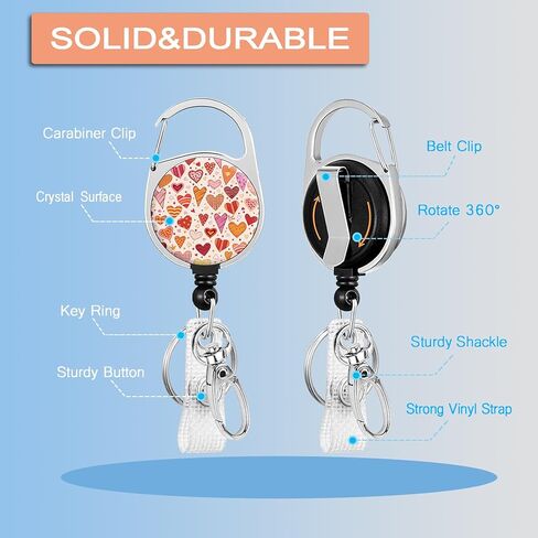 حامل شارة، بكرة شارة مع مشبك حزام دوار، بكرة شديدة التحمل قابلة للسحب، حامل شارة هوية منزلق، حافظة بطاقات بلاستيكية عمودية لموظفي مكتب المعلم والممرضة (زهور لطيفة) in Kuwait