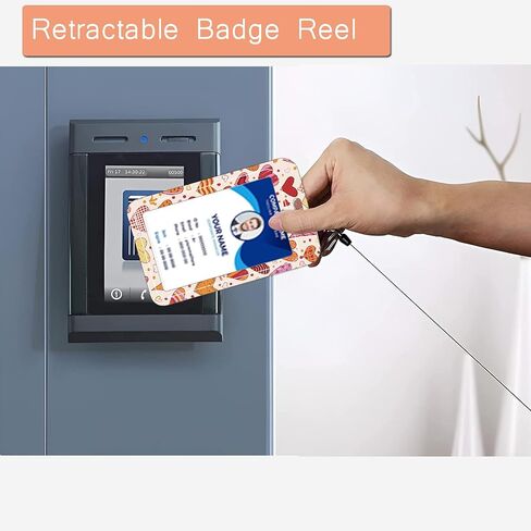 حامل شارة، بكرة شارة مع مشبك حزام دوار، بكرة شديدة التحمل قابلة للسحب، حامل شارة هوية منزلق، حافظة بطاقات بلاستيكية عمودية لموظفي مكتب المعلم والممرضة (زهور لطيفة) in Kuwait