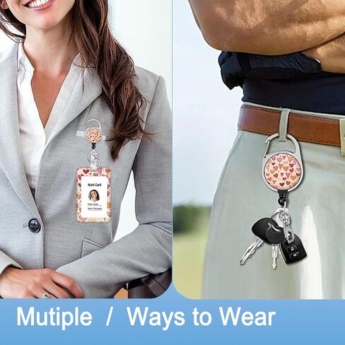 حامل شارة، بكرة شارة مع مشبك حزام دوار، بكرة شديدة التحمل قابلة للسحب، حامل شارة هوية منزلق، حافظة بطاقات بلاستيكية عمودية لموظفي مكتب المعلم والممرضة (زهور لطيفة) in Kuwait