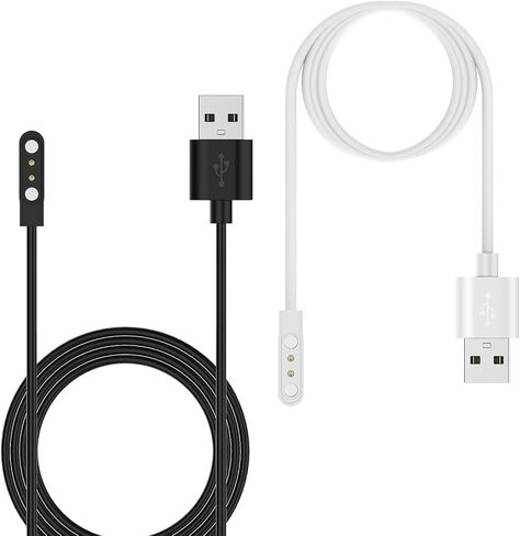 RuenTech 2-Pack Charger Compatible with Letsfit IW1/FITNIV IW1/LIVIKEY Smart Watch, 3.3FT Replacement Charing Cable for LIVIKEY Smart Watch Charger (Black&Black) in Saudi Arabia