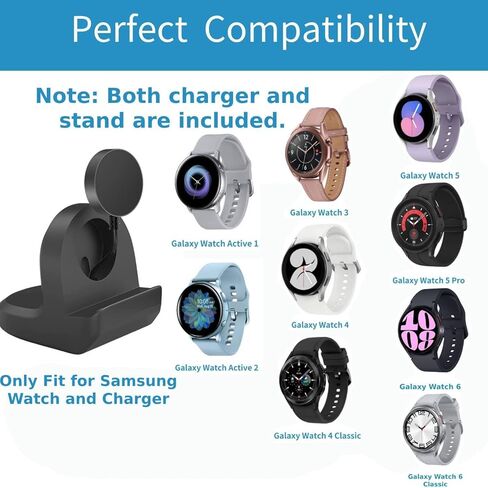حامل شحن لساعة سامسونج جالاكسي 6/5/4/3/أكتيف، قاعدة شحن لساعة سامسونج الذكية (جراب معدني 3.3 قدم شاحن USB C) in Kuwait