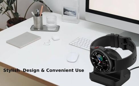 حامل شحن لساعة سامسونج جالاكسي 6/5/4/3/أكتيف، قاعدة شحن لساعة سامسونج الذكية (جراب معدني 3.3 قدم شاحن USB C) in Kuwait