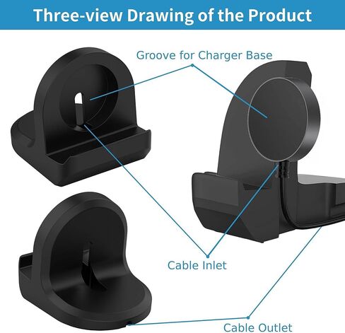 حامل شحن لساعة سامسونج جالاكسي 6/5/4/3/أكتيف، قاعدة شحن لساعة سامسونج الذكية (جراب معدني 3.3 قدم شاحن USB C) in Kuwait