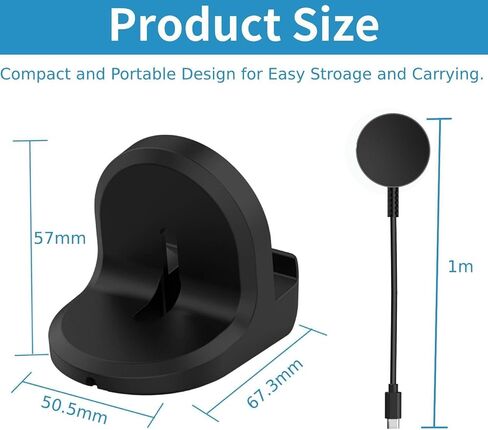 حامل شحن لساعة سامسونج جالاكسي 6/5/4/3/أكتيف، قاعدة شحن لساعة سامسونج الذكية (جراب معدني 3.3 قدم شاحن USB C) in Kuwait