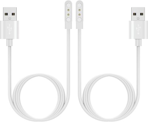 RuenTech 2-Pack Charger Compatible with ENOMIR IDW19 LW51 ID208 ID208BT ID205L ID207 ID207Mini Smart Watch, 3.3FT Replacement Charing Cable for ENOMIR Smart Watch Charger (Black&Black) in Saudi Arabia