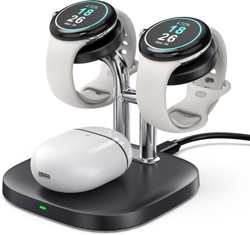 شاحن ساعة مزدوج لساعة Pixel، حامل شاحن لاسلكي 2 في 1 لساعة Google Pixel، قاعدة شحن لـ Pixel Buds Pro (ليس لـ Pixel Watch 2) in Kuwait