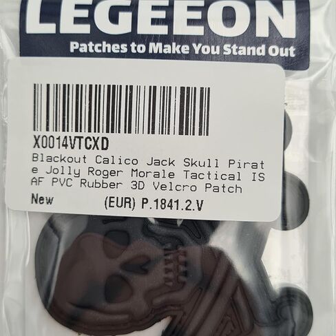 Blackout Calico Jack Skull Pirate Jolly Roger Morale Tactical ISAF PVC Rubber 3D Fastener Patch in Saudi Arabia