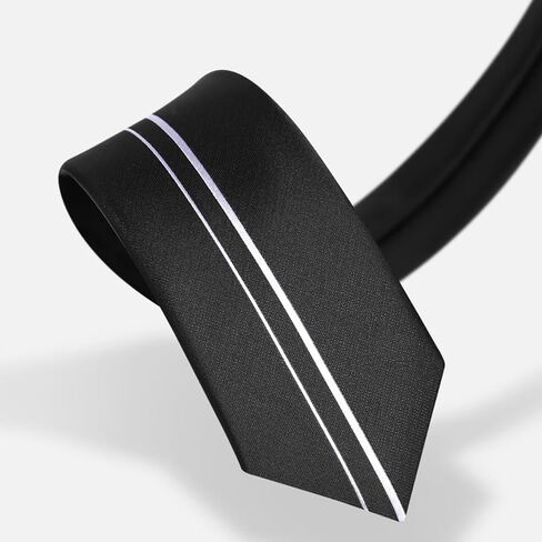 2.17'' Slim Ties for Men 5.5CM Skinny Fancy Designer Necktie Black Red White Blue Positioning Stripe Line Tie in Saudi Arabia