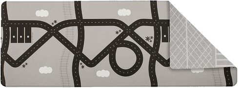 Ruggish Cali Play Runner Rug 5.9 x 2.1 ft - Soft Cushion Reversible Baby Kids Playmat + Interactive Play Map + Waterproof (Grey) in Saudi Arabia