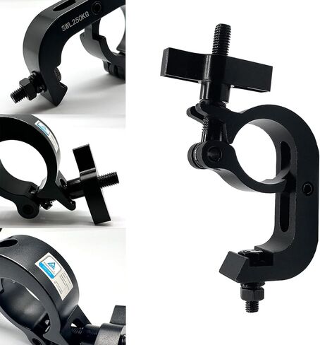 2 حزمة تروس المشبك المرحلة المشبك، قسط سبائك الألومنيوم DJ ضوء المشابك، الثقيلة 550 رطل، يصلح ل 45-51mm (1.77-2 ") OD أنبوب / الأنابيب، LED PAR DJ البقع أضواء تتحرك رئيس شعاع بقعة المشابك، TUV معتمد in Kuwait