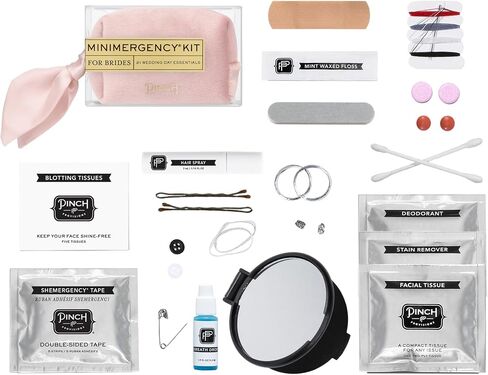 مجموعة أدوات Pinch Provisions Minimergency للعرائس، تتضمن 21 عنصرًا أساسيًا يجب اقتناؤه لليوم الكبير، وحقيبة مضغوطة ومتعددة الوظائف بسحاب، ومجموعة بقاء مثالية لفريق العروس in Saudi Arabia