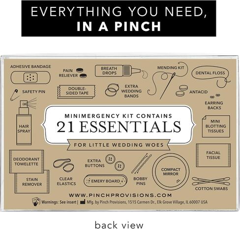 مجموعة أدوات Pinch Provisions Minimergency للعرائس، تتضمن 21 عنصرًا أساسيًا يجب اقتناؤه لليوم الكبير، وحقيبة مضغوطة ومتعددة الوظائف بسحاب، ومجموعة بقاء مثالية لفريق العروس in Saudi Arabia