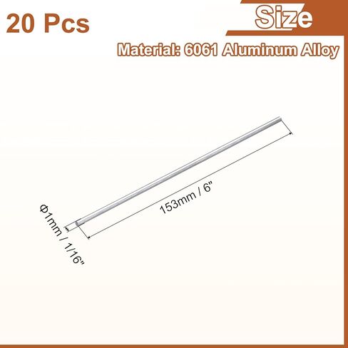 10 قطع من Uxcell 3/16 بوصة (4 مم) قضيب ألومنيوم دائري بقطر 12 بوصة (305 مم) طويل 6061 قضيب ألومنيوم مستدير مخرطة صلبة لصناعة البناء والحرف اليدوية in Kuwait