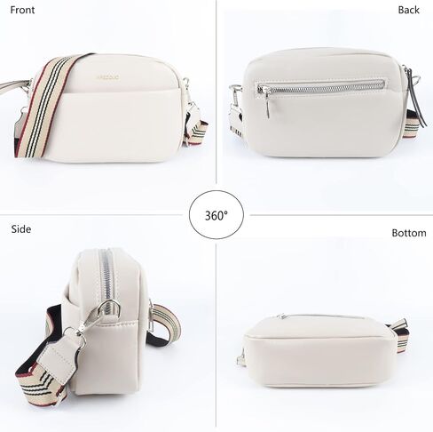 Crossbody Bag For Women Vegan Leather Camera Purses Shoulder Handbags with Wide Strap in Saudi Arabia