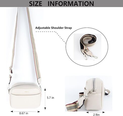 Crossbody Bag For Women Vegan Leather Camera Purses Shoulder Handbags with Wide Strap in Saudi Arabia