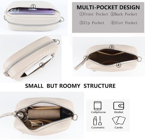 Crossbody Bag For Women Vegan Leather Camera Purses Shoulder Handbags with Wide Strap in Saudi Arabia