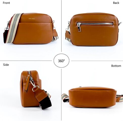 Crossbody Bag For Women Vegan Leather Camera Purses Shoulder Handbags with Wide Strap in Saudi Arabia