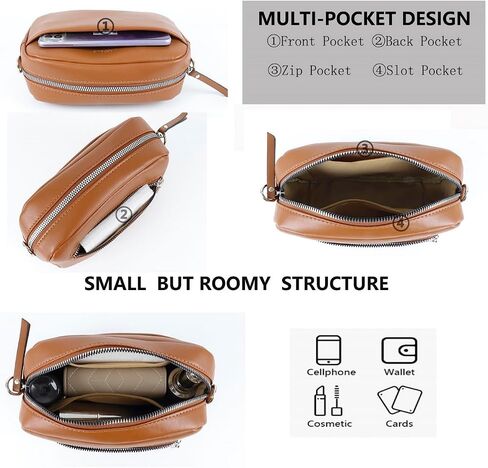 Crossbody Bag For Women Vegan Leather Camera Purses Shoulder Handbags with Wide Strap in Saudi Arabia