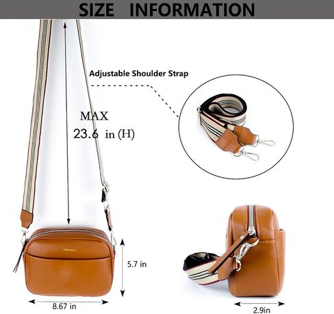 Crossbody Bag For Women Vegan Leather Camera Purses Shoulder Handbags with Wide Strap in Saudi Arabia