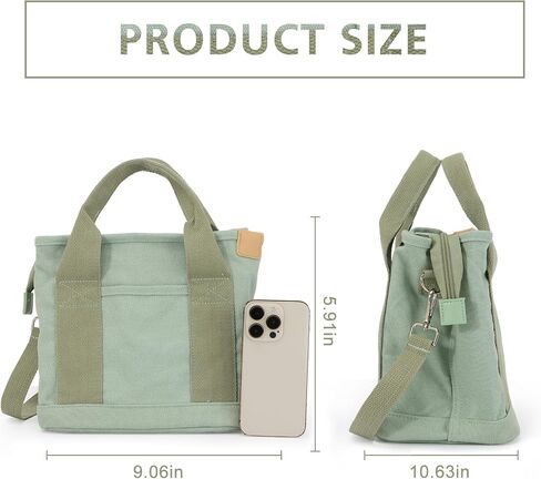 Small Cute Canvas Tote Bag Multiple Pockets Crossbody Shoulder Bag Casual Satchel Hobo Handbag Messenger Purse in Saudi Arabia