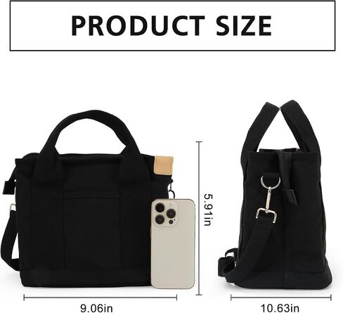 Small Cute Canvas Tote Bag Multiple Pockets Crossbody Shoulder Bag Casual Satchel Hobo Handbag Messenger Purse in Saudi Arabia