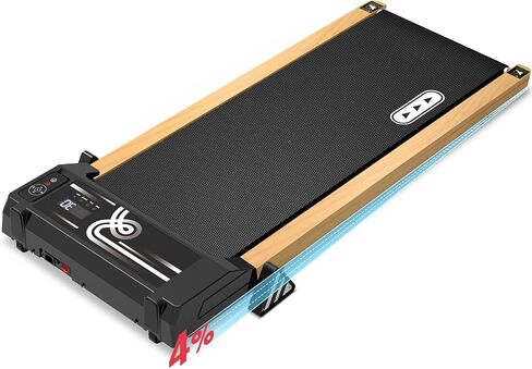 REDLIRO Walking Pad Treadmill with Incline - Wood Under Desk Treadmill for Office Home - Mini Treadmills with 265lbs Capacity - Portable Compact Jogging Machine with Remote Control - Installation-Free in Saudi Arabia