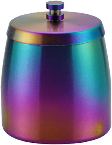 منفضة سجائر مع غطاء من الفولاذ المقاوم للصدأ الذي لا يدخن، منافض سجائر مقاومة للرياح ومضادة للرائحة للاستخدام الخارجي في الفناء المنزلي والمكتب عديم الرائحة (قوس قزح) in Kuwait