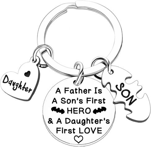 Dad Keychain From Daughter Son Daddy Birthday Gifts A Father Is A Son's First Hero And A Daughter's First Love in Saudi Arabia