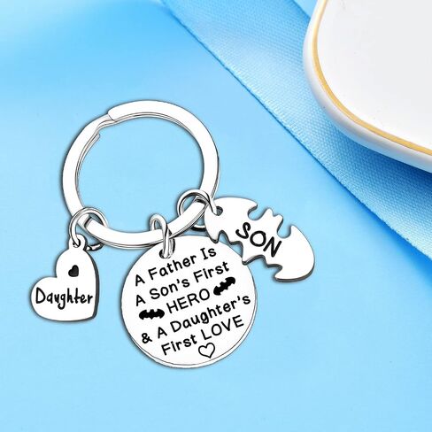 Dad Keychain From Daughter Son Daddy Birthday Gifts A Father Is A Son's First Hero And A Daughter's First Love in Saudi Arabia