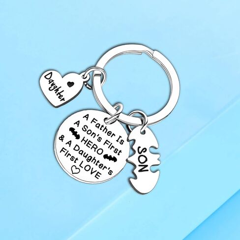 Dad Keychain From Daughter Son Daddy Birthday Gifts A Father Is A Son's First Hero And A Daughter's First Love in Saudi Arabia