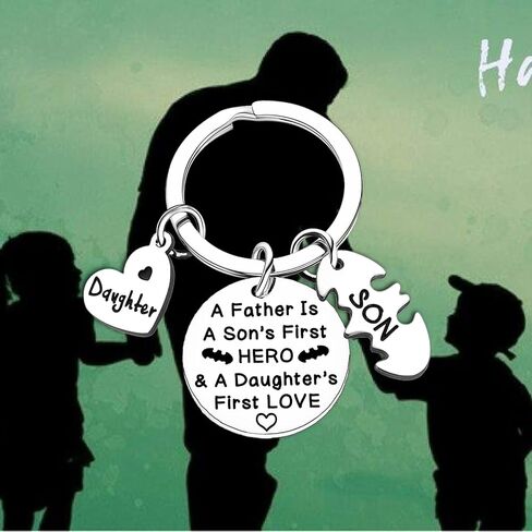Dad Keychain From Daughter Son Daddy Birthday Gifts A Father Is A Son's First Hero And A Daughter's First Love in Saudi Arabia
