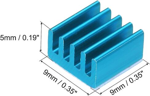 MECCANIXITY 20Pcs 9x9x5mm Heatsink Aluminum Radiator Heat Sink Cooling with Thermal Blue Sticker for Chip CPU, Power Transistor, FET, IC, Power Amplifier,Sky Blue in Saudi Arabia