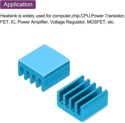 MECCANIXITY 20Pcs 9x9x5mm Heatsink Aluminum Radiator Heat Sink Cooling with Thermal Blue Sticker for Chip CPU, Power Transistor, FET, IC, Power Amplifier,Sky Blue in Saudi Arabia
