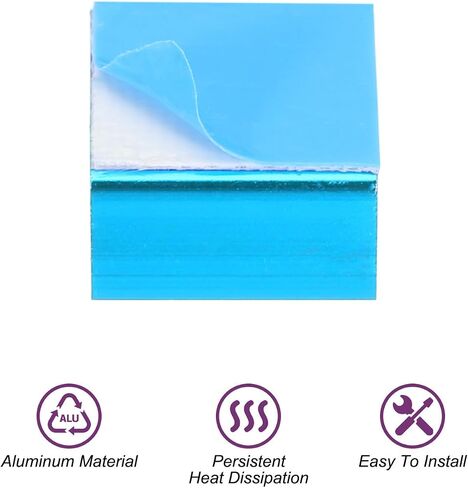 MECCANIXITY 20Pcs 9x9x5mm Heatsink Aluminum Radiator Heat Sink Cooling with Thermal Blue Sticker for Chip CPU, Power Transistor, FET, IC, Power Amplifier,Sky Blue in Saudi Arabia