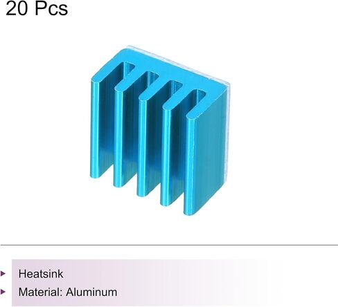 MECCANIXITY 20Pcs 9x9x5mm Heatsink Aluminum Radiator Heat Sink Cooling with Thermal Blue Sticker for Chip CPU, Power Transistor, FET, IC, Power Amplifier,Sky Blue in Saudi Arabia