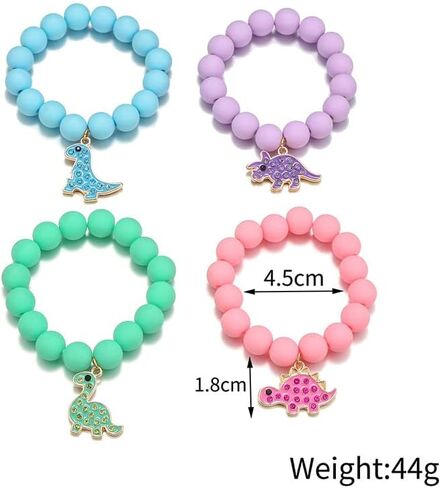 Cute Cartoon Dinosaur Beaded Strand Bracelet Lovely BFF Bracelets Set for Women Girls Adjustable Enamel Butterfly Kitty Cat Paw Heart Rainbow Charm Braided Bracelet Friendship Y2k Jewelry in Saudi Arabia