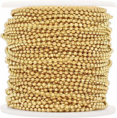 CleverDelights 2.0mm Ball Chain - Champagne Gold Color - 30 Feet in Saudi Arabia